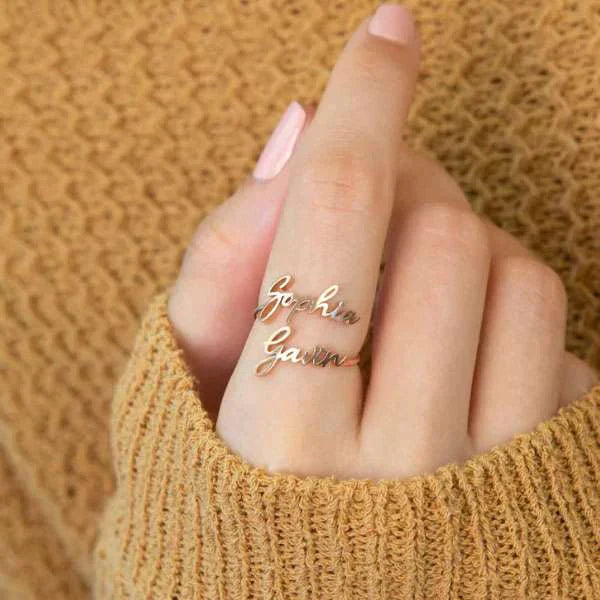 Adjustable Stylish Name Ring