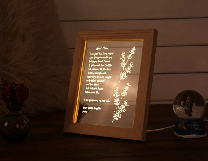 Dear Mom Frame Lamp Mothers Day gift